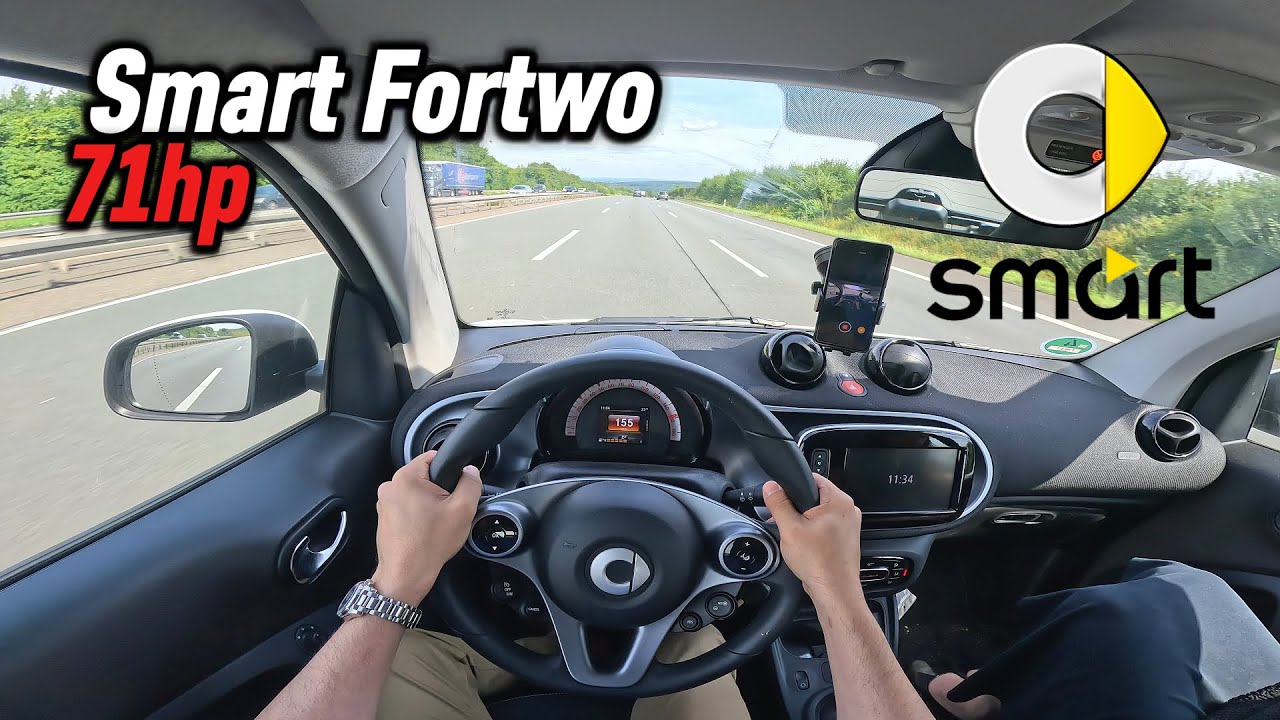 2017 Smart Fortwo Coupe 1.0 Twinamic (71 hp) | POV Autobahn Test Drive in Germany