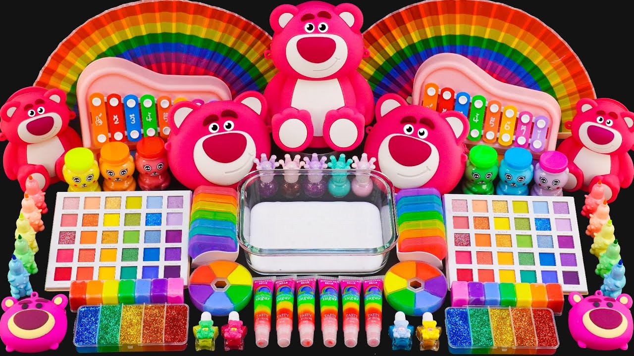 Wundervoller Lotso Bear Slime ASMR | Lidschatten und Make-up zu Schleim mischen | Von Alpha Slime