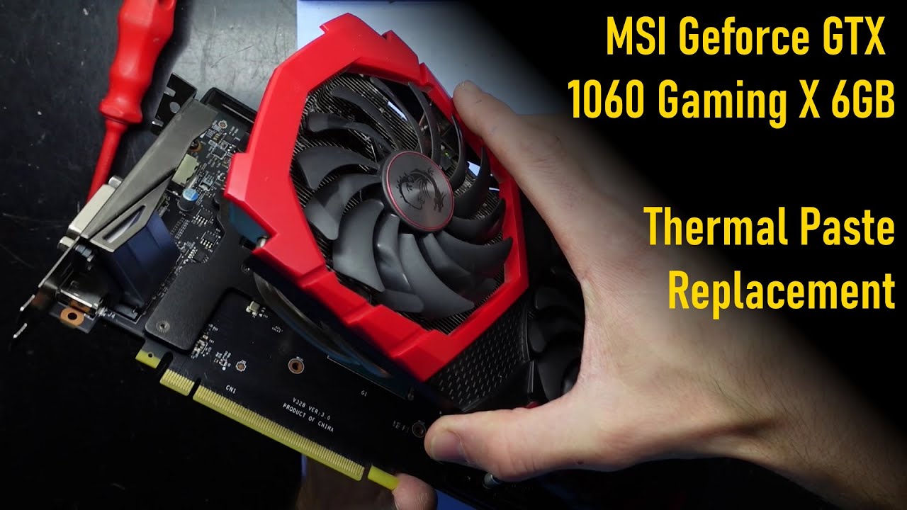 Замена термопасты MSI Geforce GTX 1060 Gaming X 6 ГБ