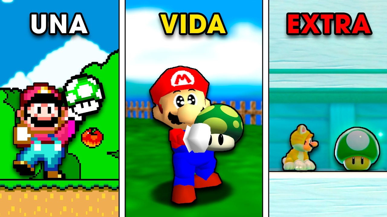 Qué tan RÁPIDO puedes ENCONTRAR una VIDA en cada juego de MARIO