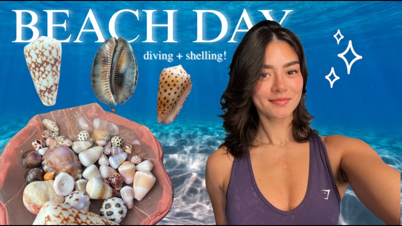 beach day vlog! | shore diving & shelling in hawai'i