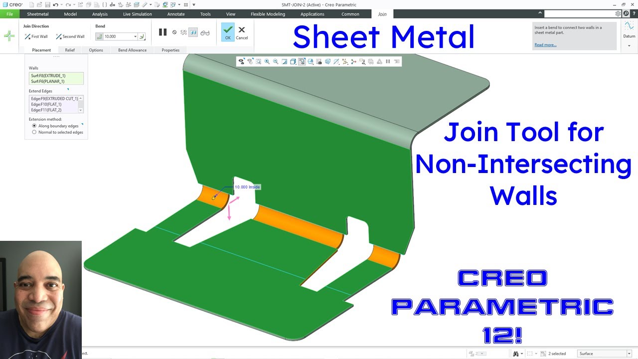 Creo Parametric 12 - Sheet Metal Join Command Enhancements for Non-Intersecting Walls
