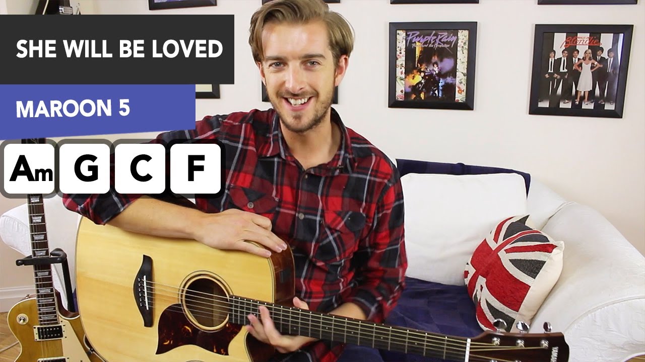 She Will be Loved Guitar Tutorial - Maroon 5 - EASY Acoustic Songs