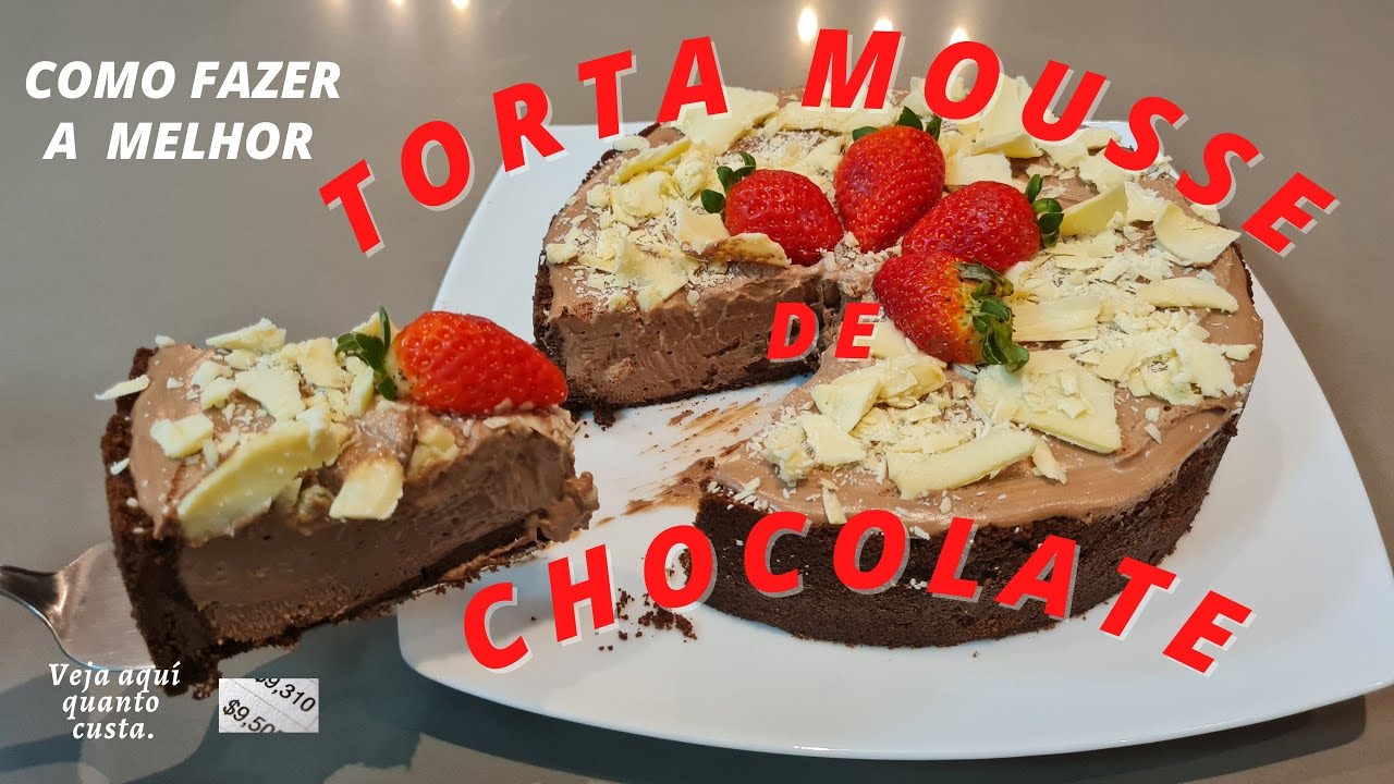 TORTA DE MOUSSE DE CHOCOLATE. Cremosa. Fácil e rápido.