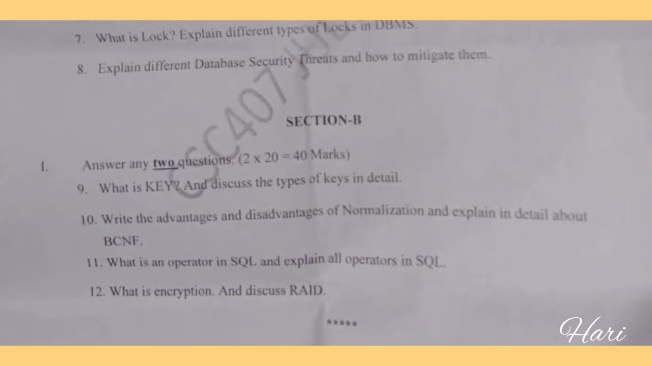 ku 4th sem #computer science(CS) #kakatiya #university #question #paper