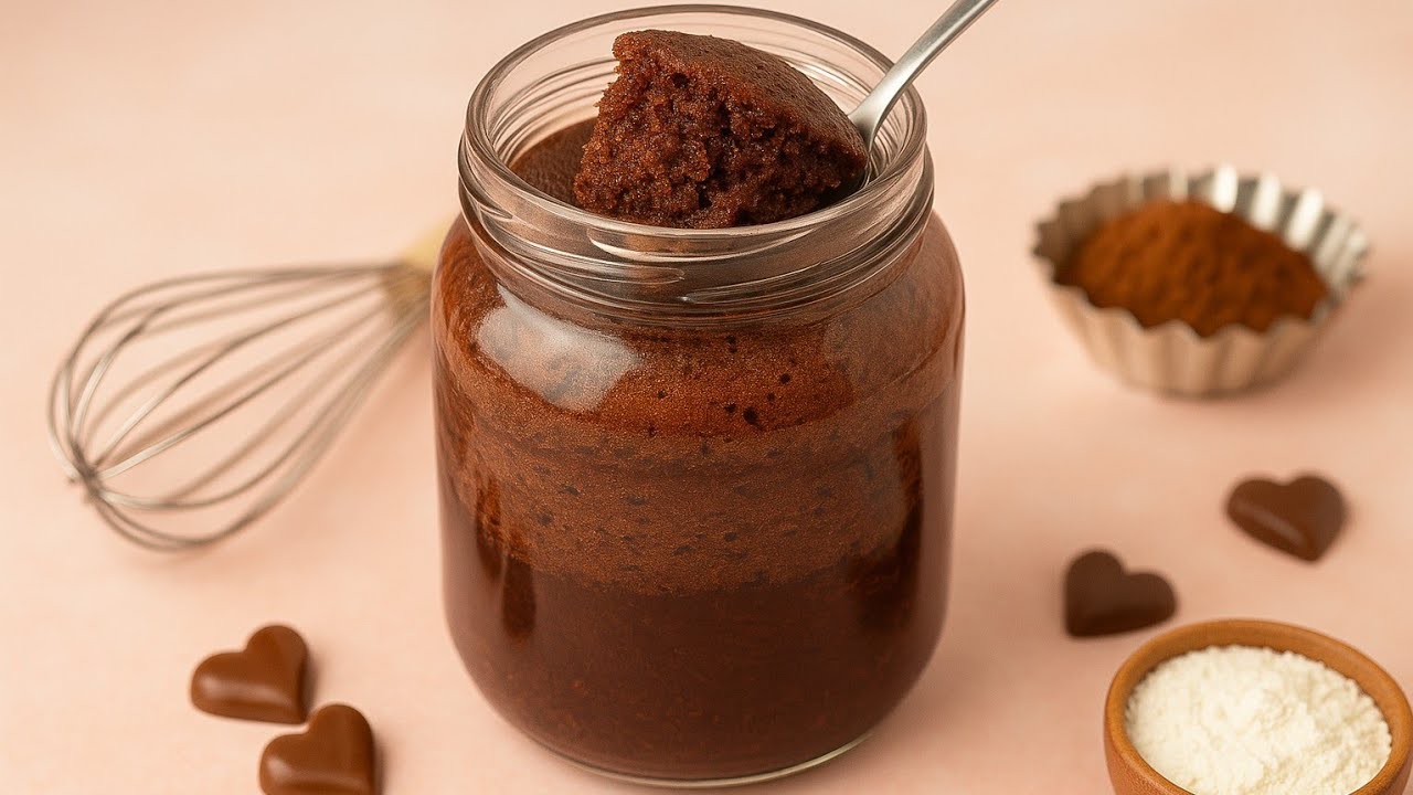Chocolate Mug Cake in a Jam Jar &ndash; No Oven, No Mixer! Ready in 5 Minutes! 🍫🫙
