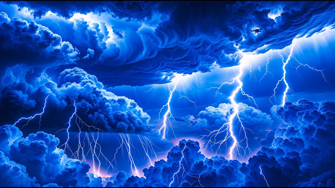 Night Thunderstorm Ambience to Fall Asleep Easily | Torrential Rainfall & Heavy Thunder, Lightning