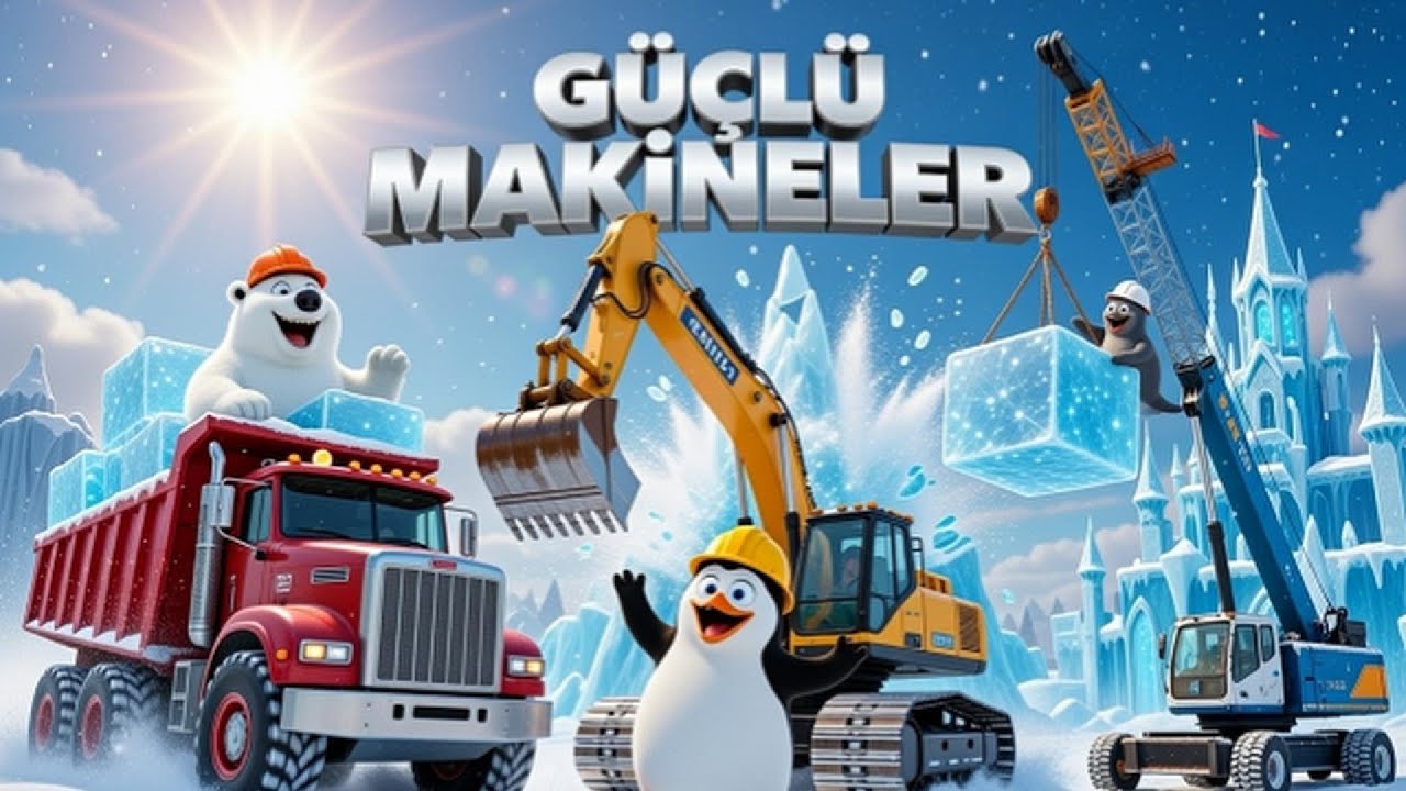 Dev Kepçe Vinç ve Kamyon : Güçlü Makineler 🚜 Kutup Çetesi ile Buzdan Kale Yapıyoruz