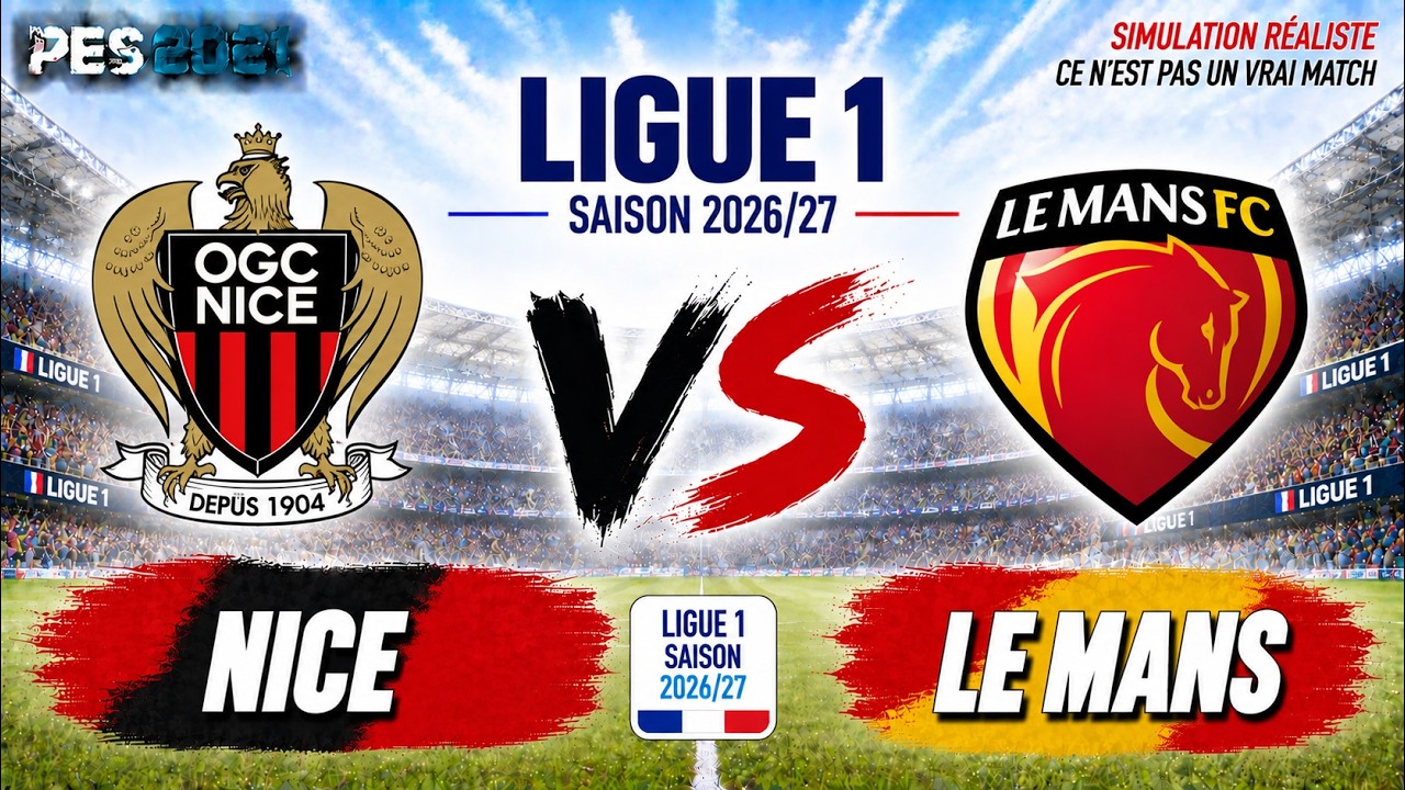 PES 2021 | Nice vs Le Mans &ndash; Ligue 1 | Realistic Simulation
