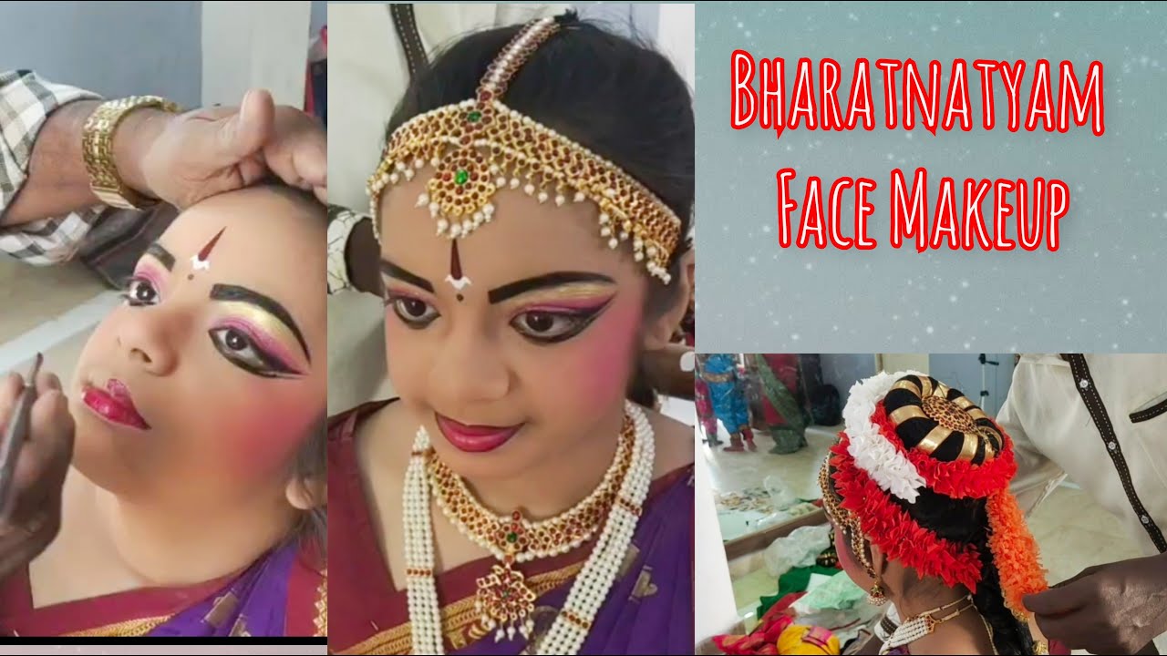 Bharatnatyam makeup step by step || Classical dance easy makeup ||Bharatanatyam Face Makeup Tutorial