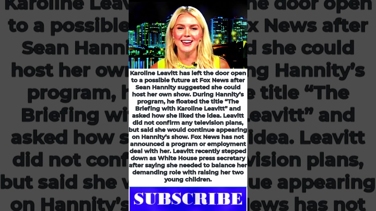 Karoline Leavitt HINTS at Her Own Fox News Show After Sean Hannity&rsquo;s Surprise Pitch!