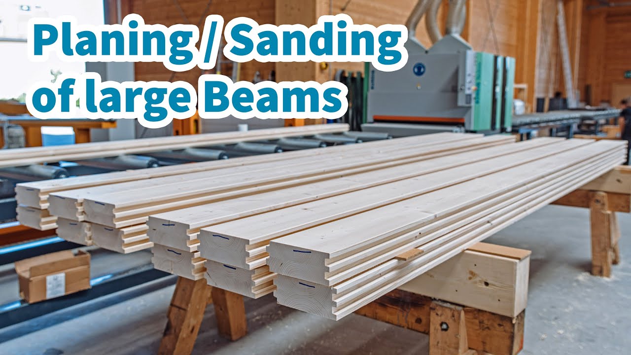 Glulam Production: Planing and Sanding of large Beams for Floor System - With KUNDIG Sander