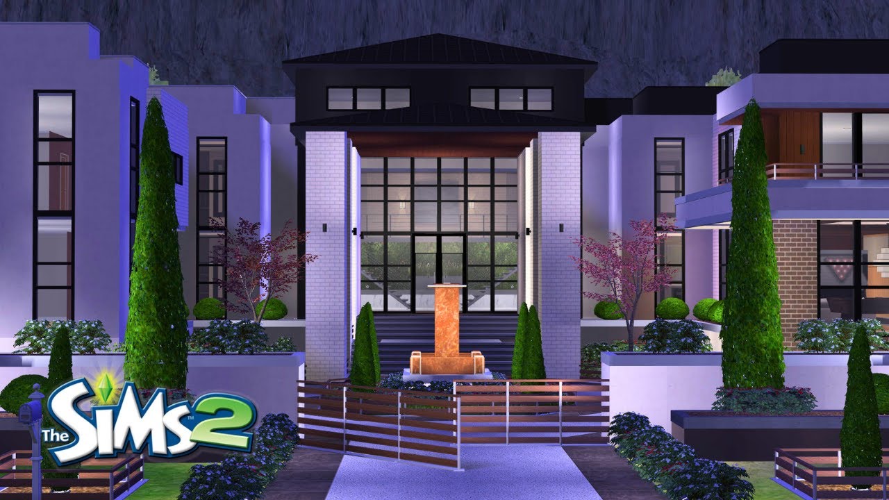 Sims 2 Modern Mansion Long Build: 1431 Greenfield Ln