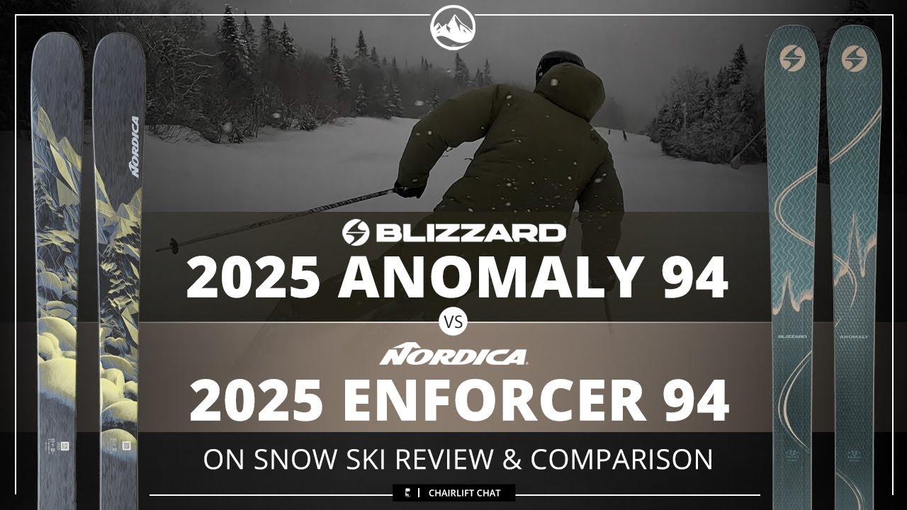 Обзор и сравнение лыж Blizzard Anomaly 94 и Nordica Enforcer 94 On Snow 2025 года с SkiEssentials