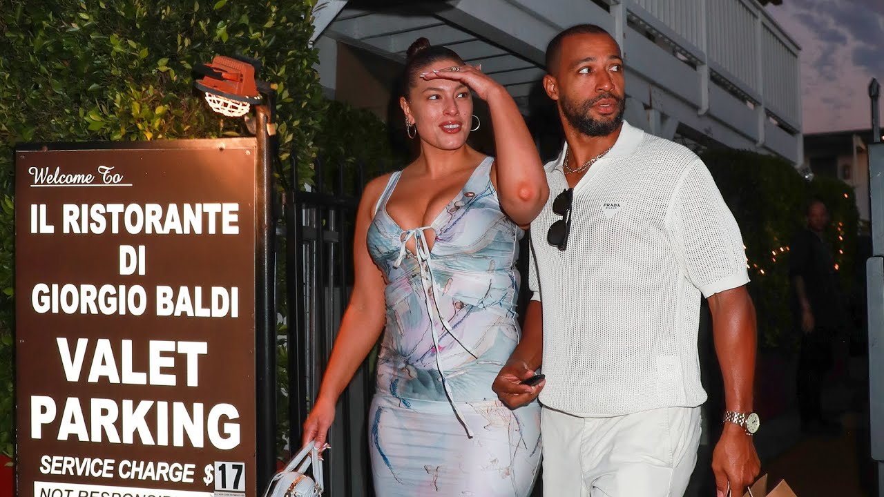 Ashley Graham and Justin Ervin on a date night in Santa Monica
