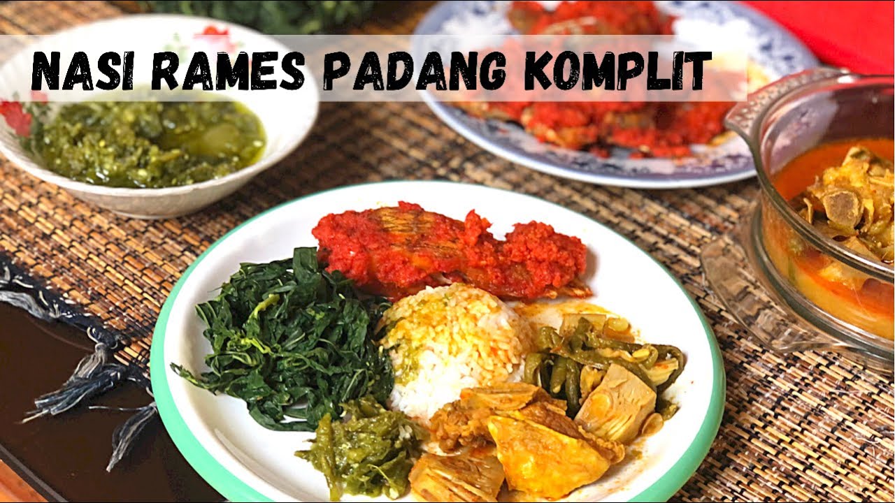 Resep NASI PADANG KOMPLIT | Gulai Nangka Balado Gurame Sambal Lado Ijo RM Padang | NASI KAPAU ASLI