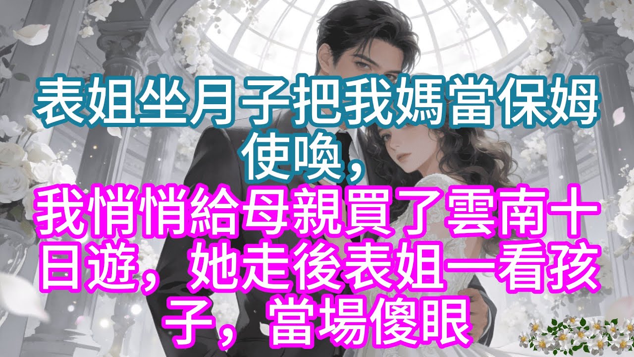【完結】表姐坐月子把我媽當保姆使喚，我悄悄給母親買了雲南十日遊，她走後表姐一看孩子，當場傻眼
