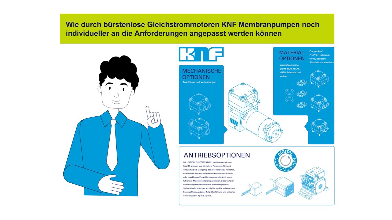 Wie durch b&uuml;rstenlose Gleichstrommotoren KNF Membranpumpen individuell angepasst werden k&ouml;nnen