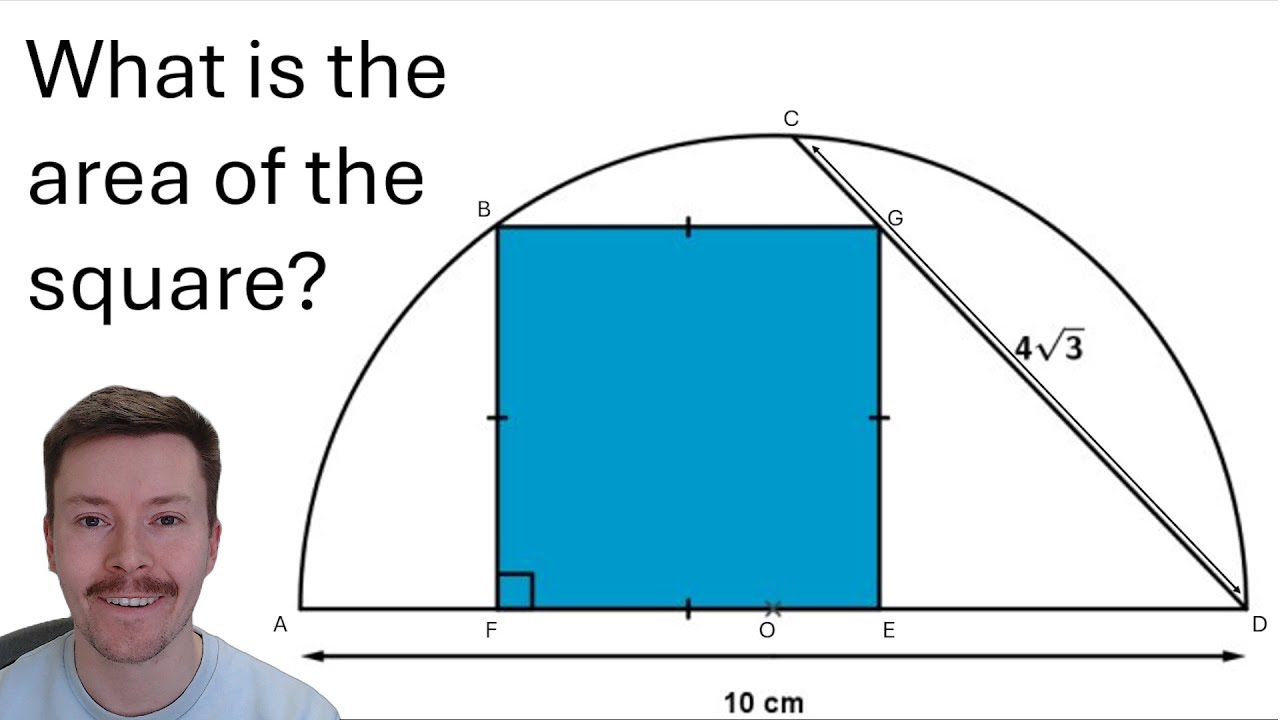 What is the area of the square? | #maths | #areaproblem | #geometry