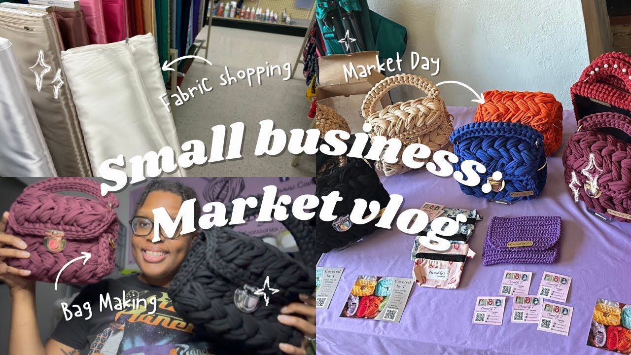 Market Prep + Vlog: Selling My Handmade Luxury Crochet Bags | Small Business Day in the Life