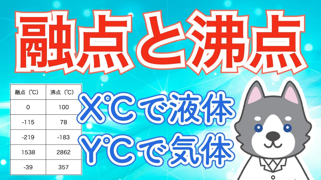 融点と沸点の一覧表を使いこなす！（中1化学#13）【中学理科】