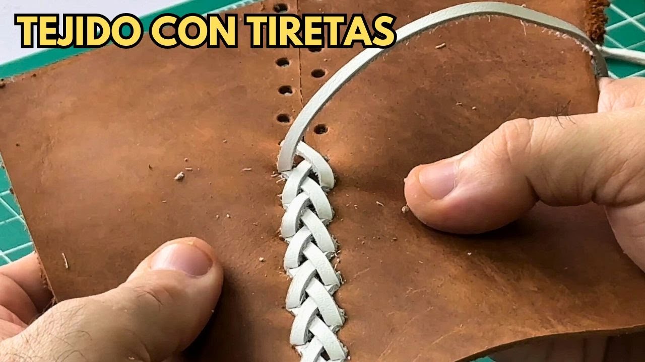 TEJIDO con tiretas de CUERO #diy