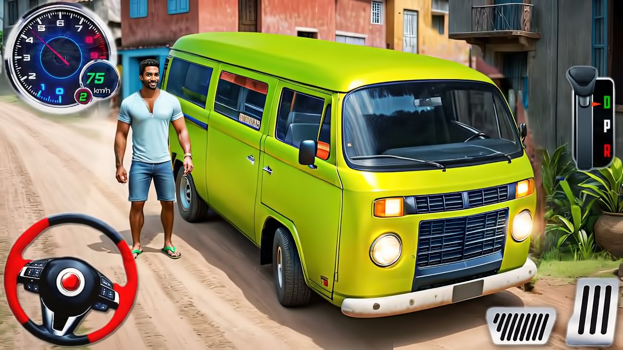 Van Volkswagen T2 Driver Simulator - Brasil Mini Bus Driving 3D - Android GamePlay