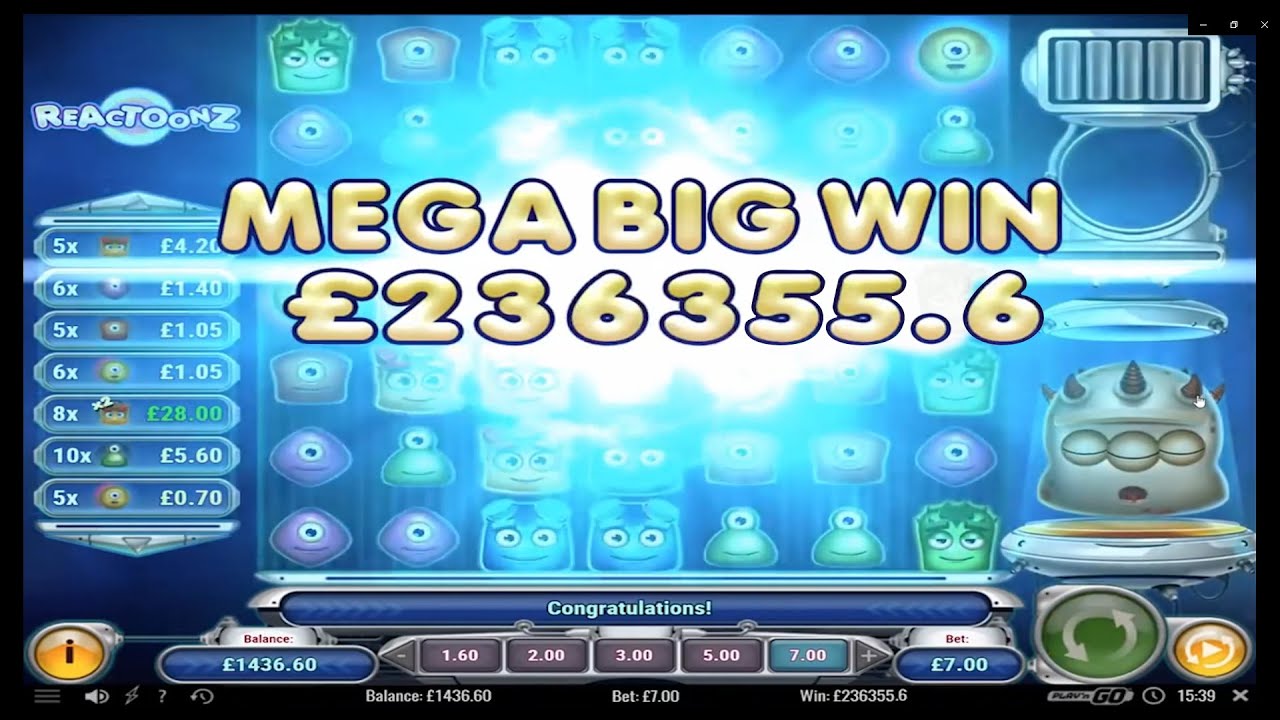 REACTOONZ AMAZING BIG WIN 7$ TO 236 355$