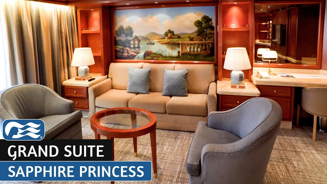 Sapphire Princess | Grand Suite Full Walkthrough Tour | 4k
