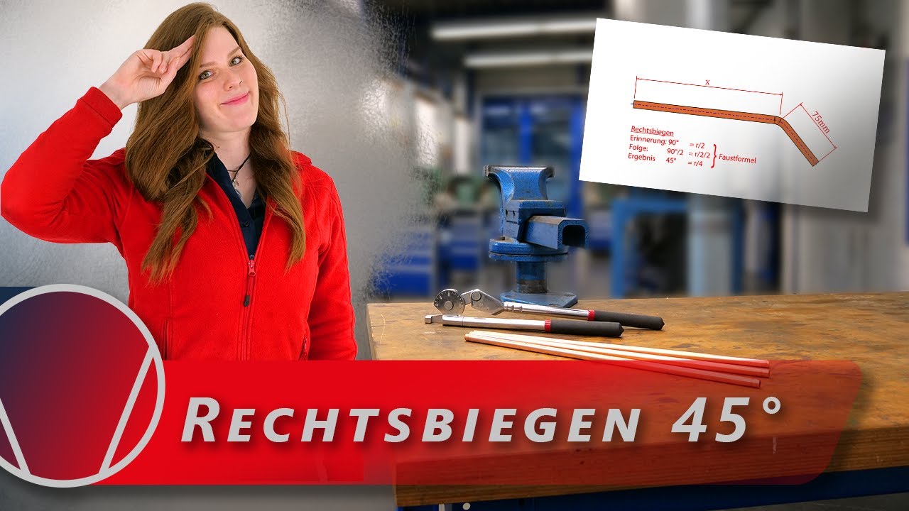 Biegen (7) - Radius schieben und 45° Rechts biegen