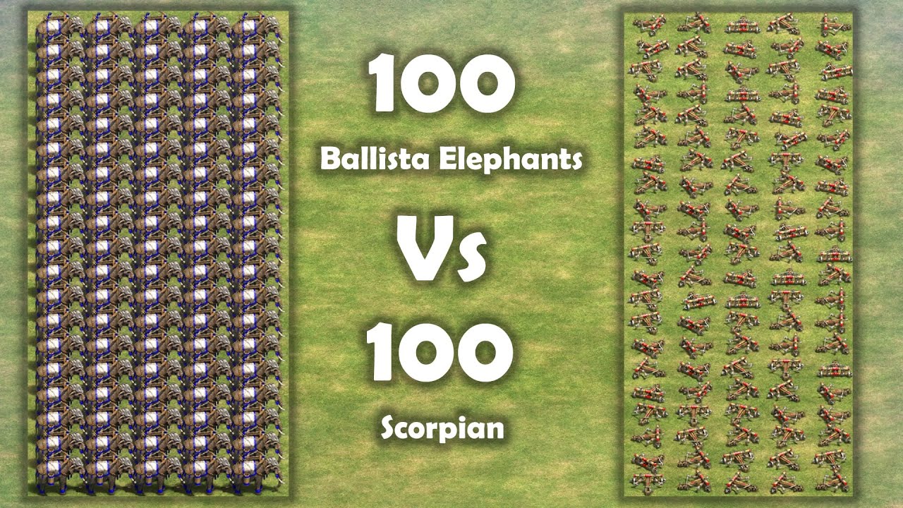 100 Ballista Elephants vs 100 Scorpions || Age of Empire: 2 Definitive Edition