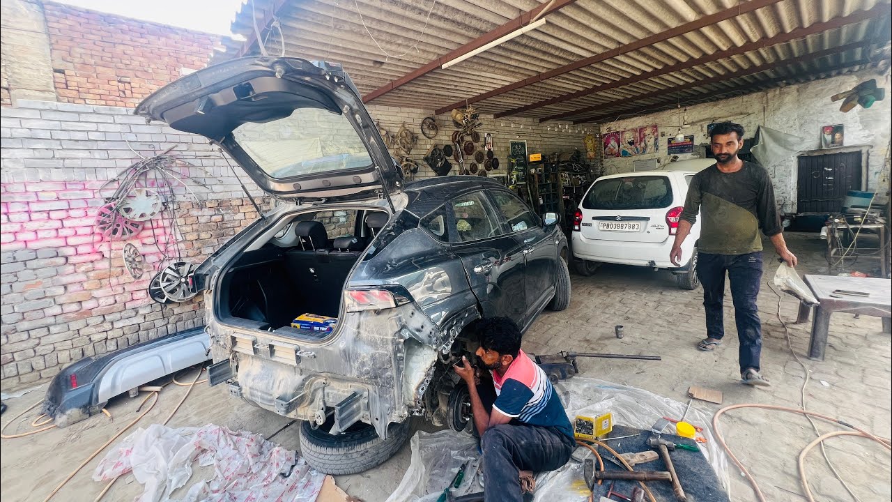 Fronx accident repir danting panting #marutisuzuki 