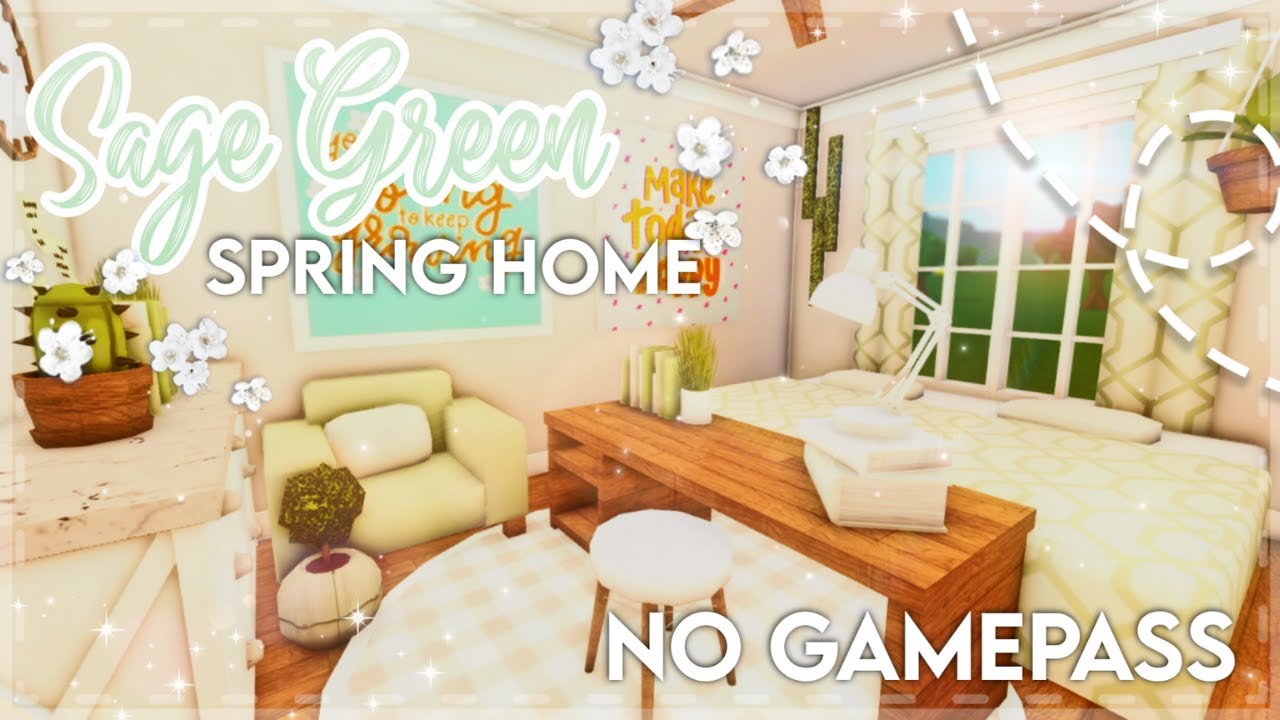 No Gamepass Sage Green Spring One Story Family House I Speedbuild and Tour - iTapixca Builds