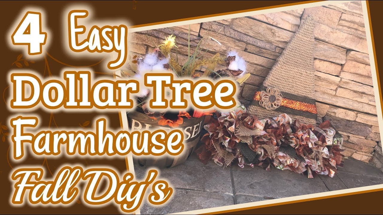 4 EASY DOLLAR TREE FARMHOUSE Fall DIY’s | DIY Dollar Tree Fall Decor
