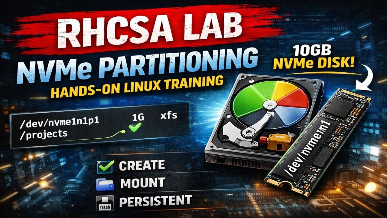 RHCSA Lab: NVMe Disk Partitioning in Linux | Create, Format & Mount Storage
