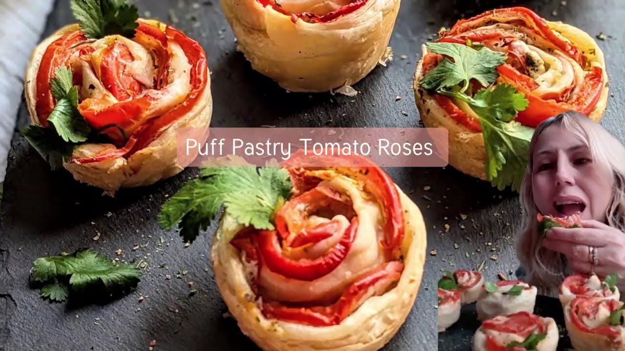I Turned Puff Pastry into Beautiful Tomato Roses, and it was so Easy!  #recipe #cooking #puffpastry