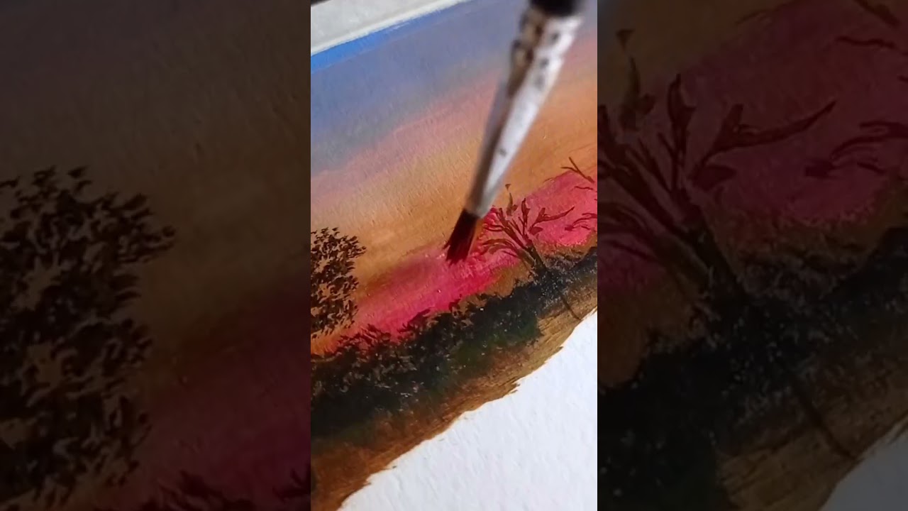 Sunset / Acrylic Painting/#shorts #art #youtube #painting #youtubeshorts #artist #videoartist #video