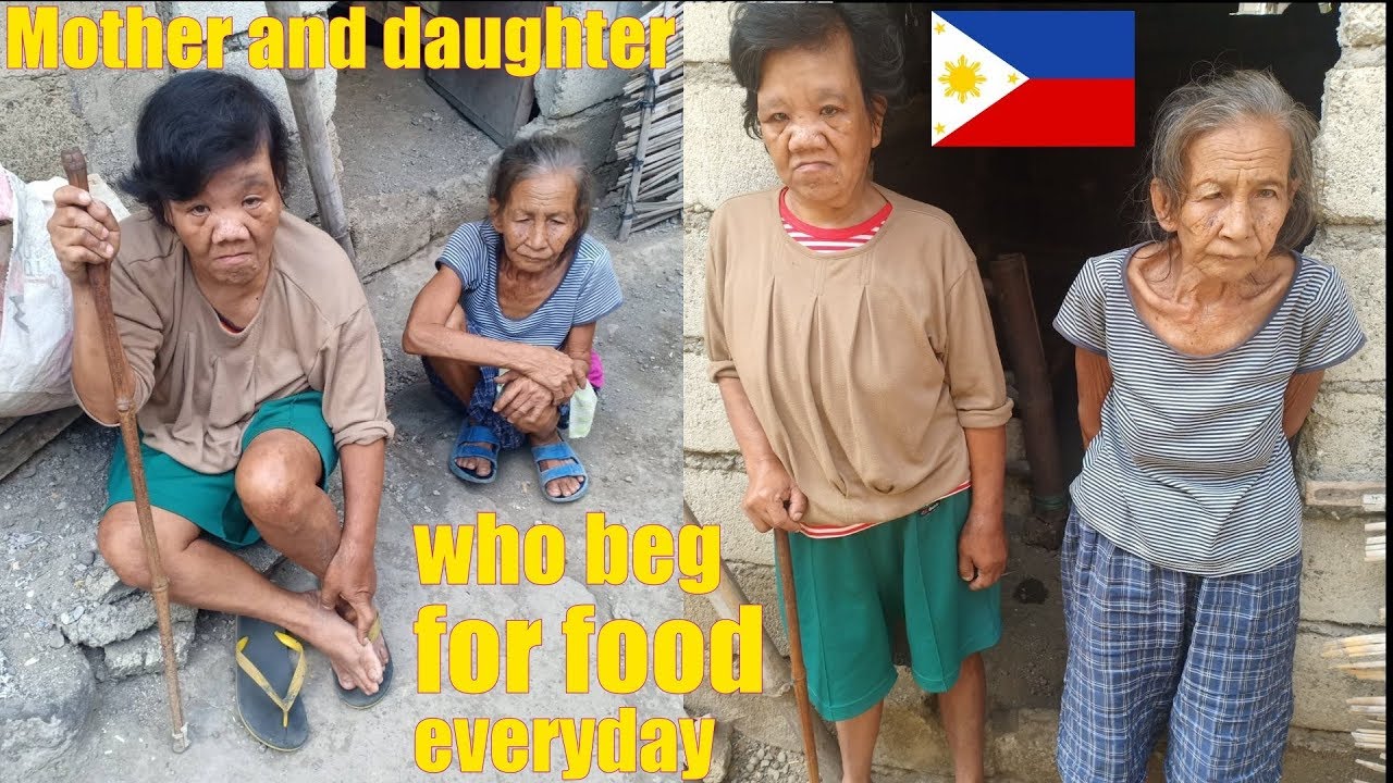 2 Old Filipino Ladies Beg for Food Everyday to Survive. Travel to the Philippines and See Poverty