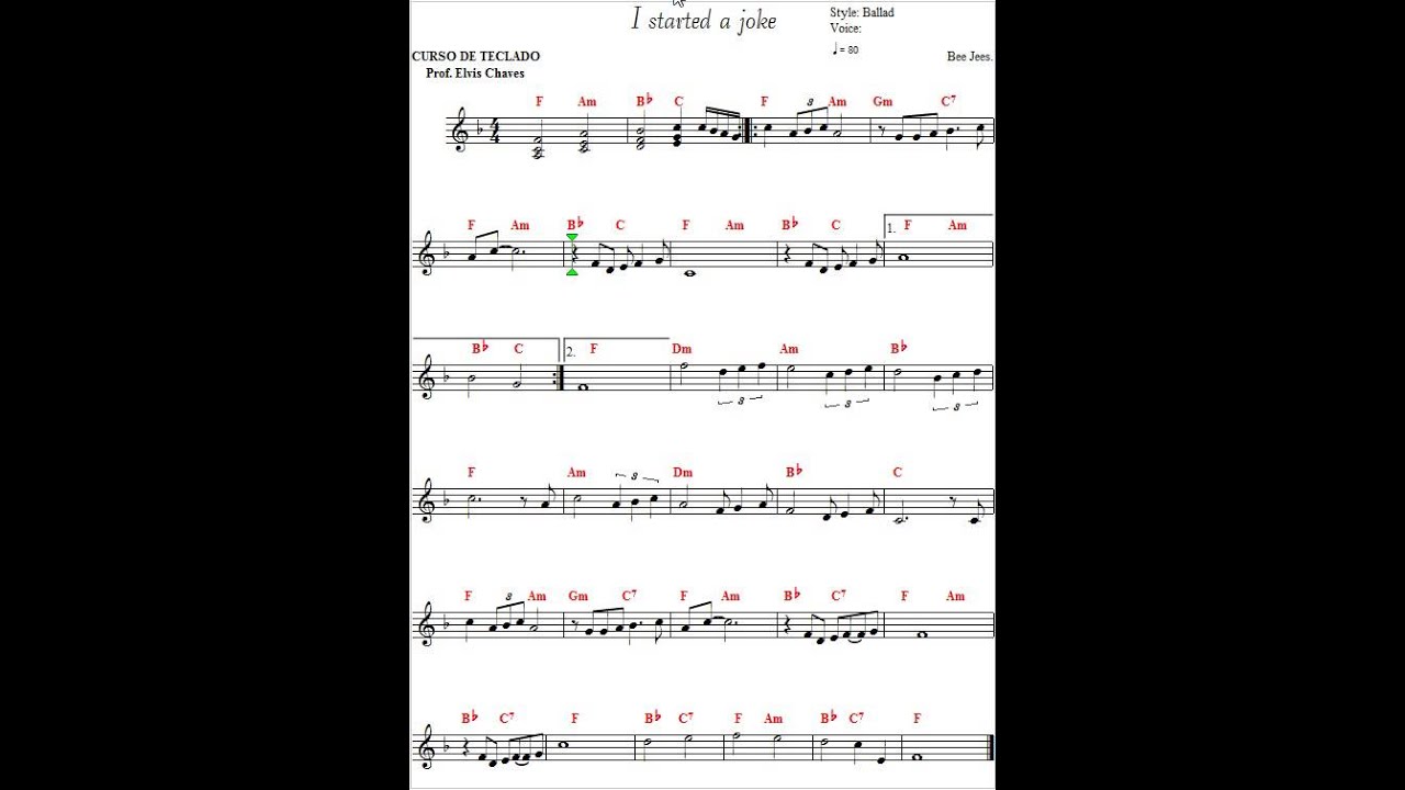 🎼 I started a joke - 230 - Bee Gees - Tutorial Partitura Fácil 1
