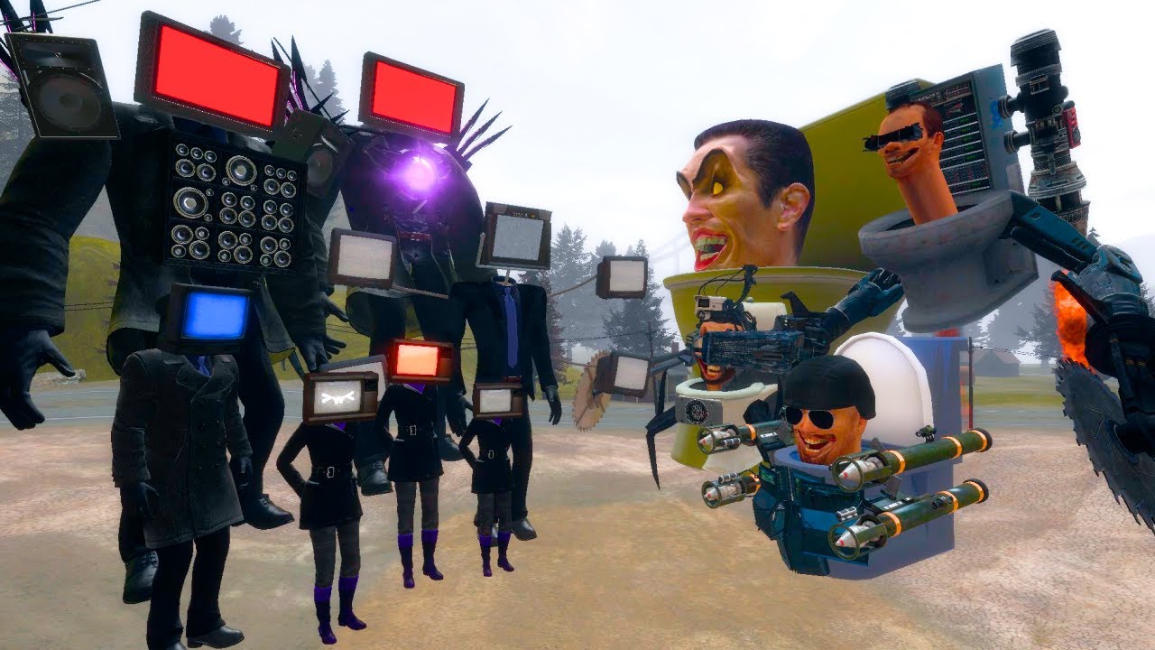 ALL TV WOMAN & MECHA TV MAN BOSSES VS ALL SKIBIDI TOILETS In Garry's Mod!