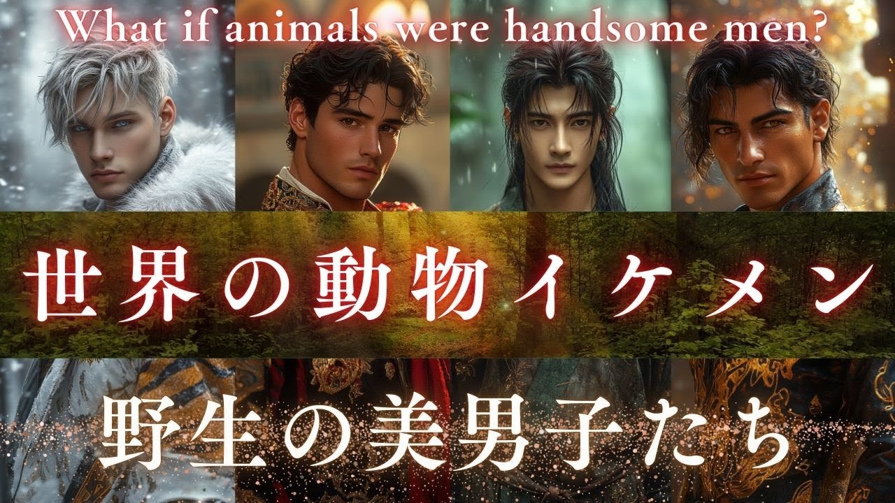 【世界の動物イケメン図鑑】動物が美男子になったら？ AI擬人化 Animals Reimagined as Handsome Men | AI Personification