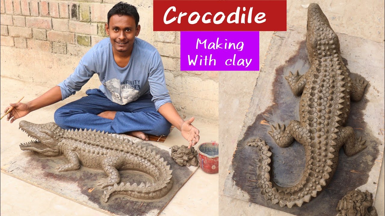 Making a Big Crocodile with clay | mitti ki magarmach | clay art animals