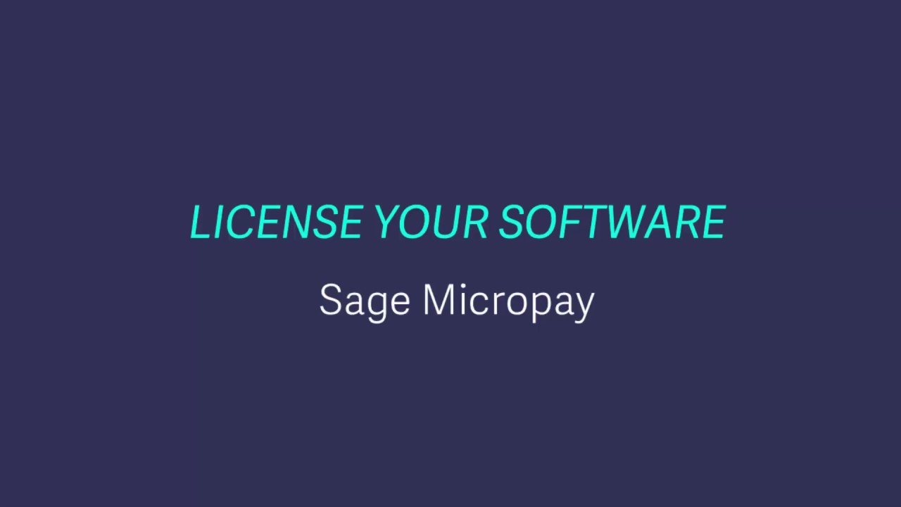 Sage Payroll (Micropay) - License your software