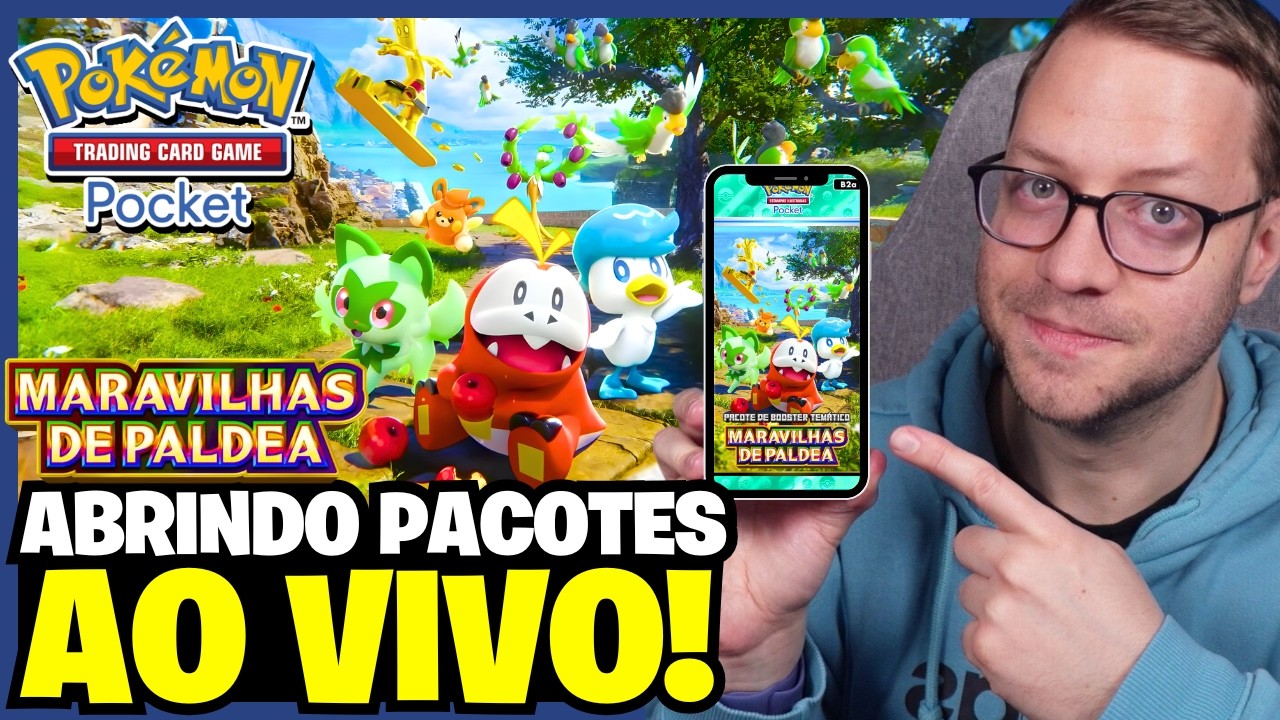 Abrindo pacotes AO VIVO - Pokémon TCG Pocket Maravilhas de Paldea