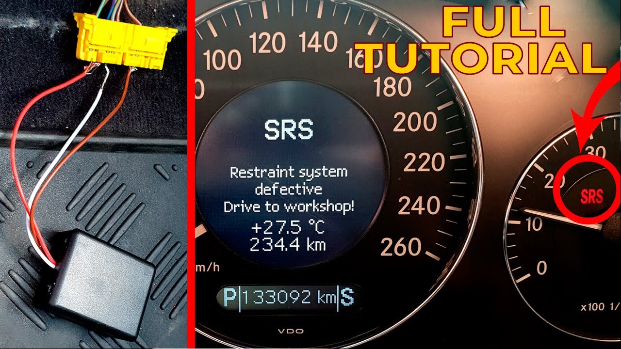 Убрал Ошибку SRS Restraint System Defective Mercedes / Установка Эмулятора SRS на Mercedes W211