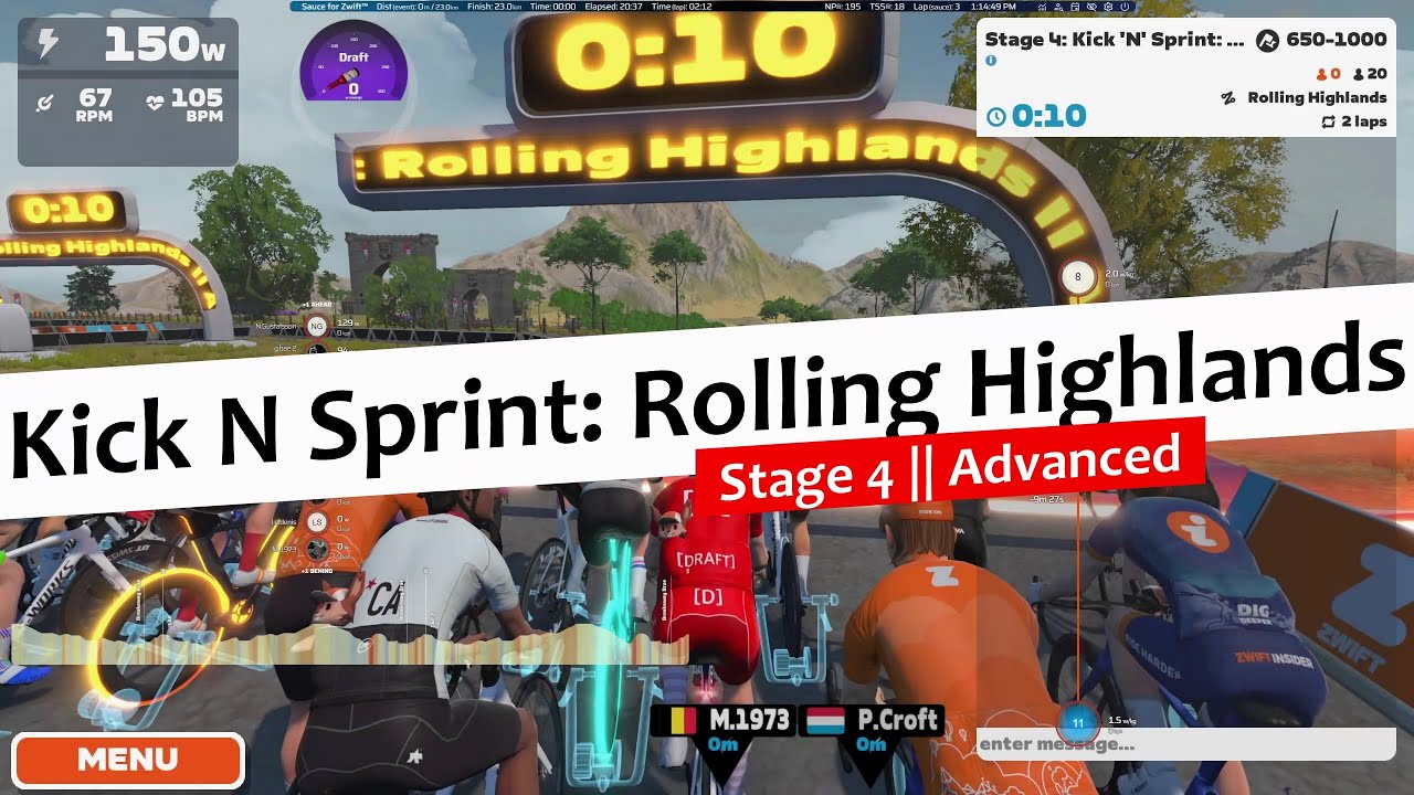 Kick N Sprint: Stage 4 - Rolling Highlands || Advanced