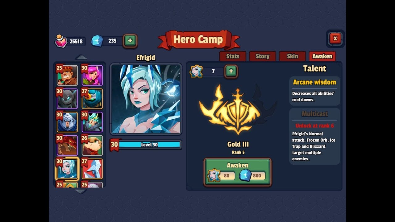 Realm Defense Awaken, Efrigid, test before and after unlock rank5. TD Games.