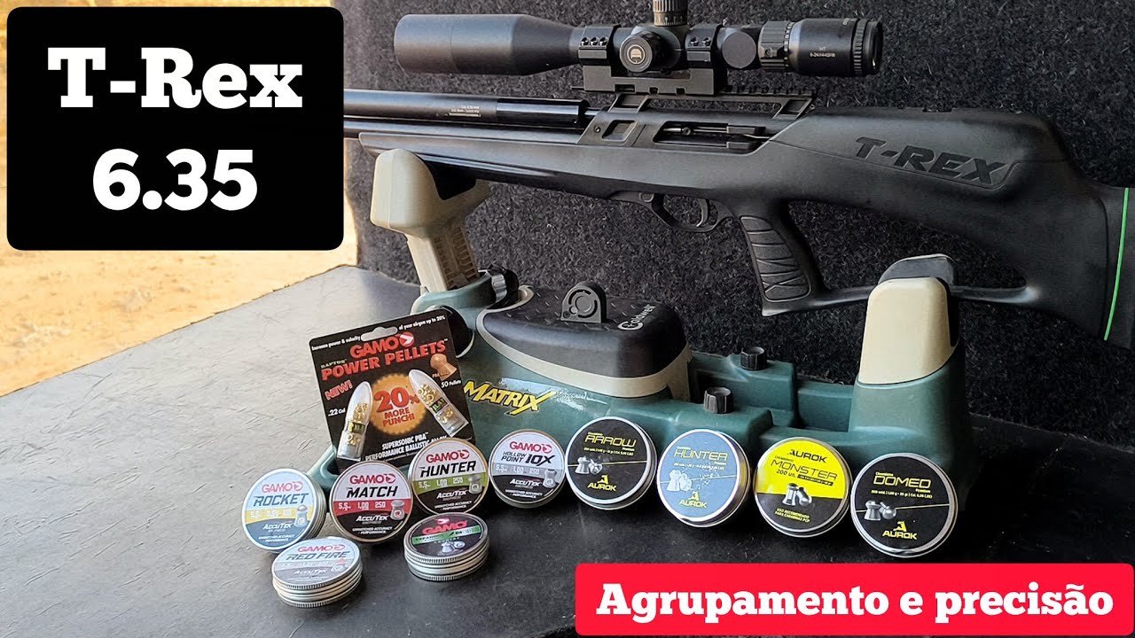 Gamo e Aurok - Munições Pellets: Agrupamento com T-Rex Bullpup 