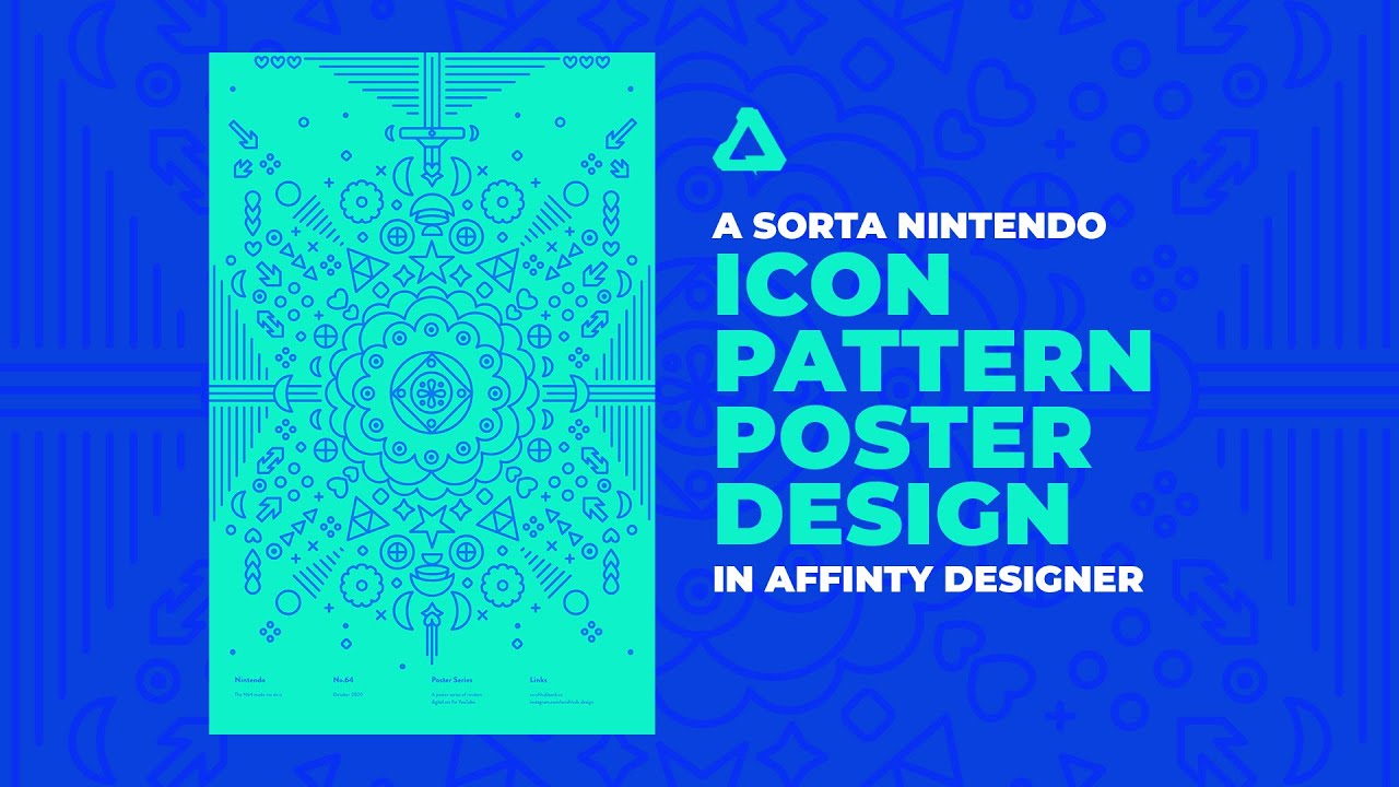 Designing An Icon Pattern Poster That Went Sorta Nintendo in Affinity Designer | Speed Art