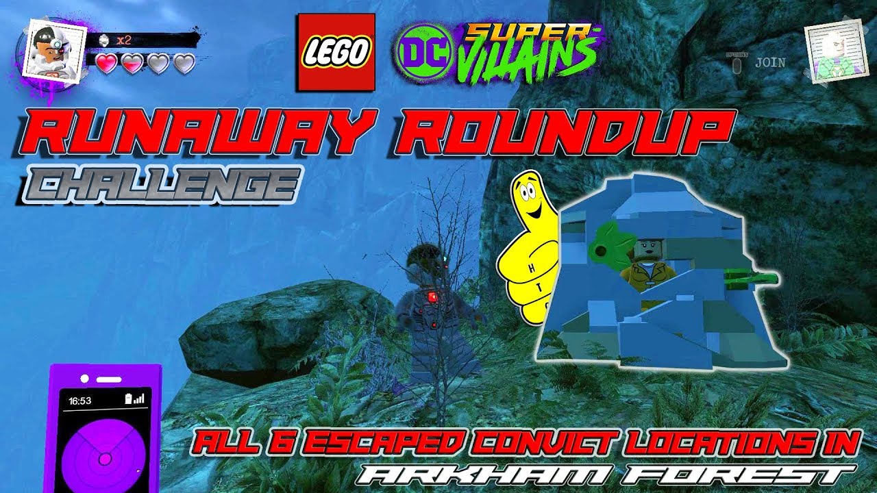 Lego DC Super-Villains: Runaway Roundup CHALLENGE (All 6 Escaped Convicts Locations) - HTG
